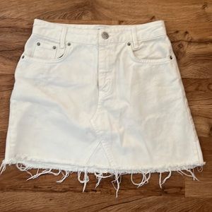 White denim mini skirt